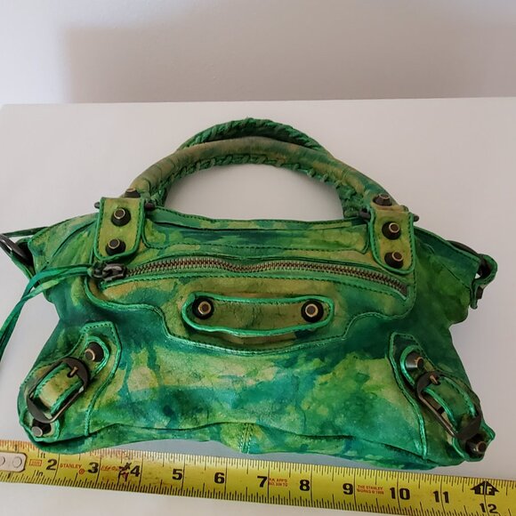 Balenciaga Graffiti Mini City bag first blue green neo yellow crossbody cagole - Picture 10 of 11